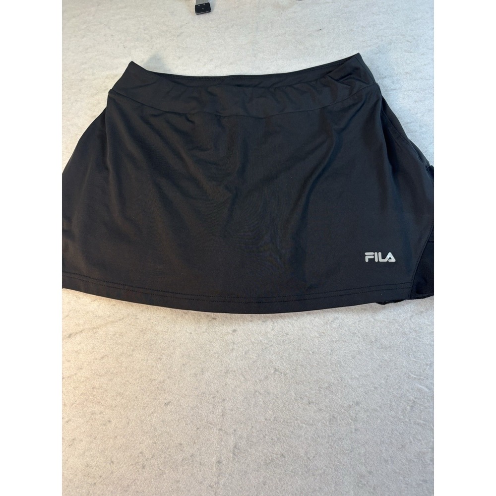 FILA Skort Women's‎ S Flirty Ruffled Back Black Golf Tennis Moisture Wicking
